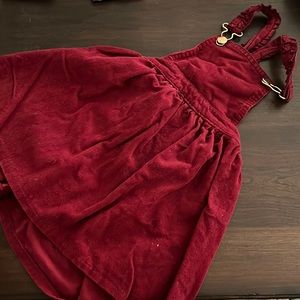 Overall jumper dress maroon 3t
